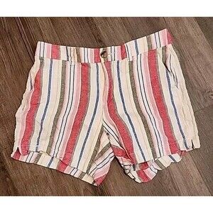 Old Navy Womens Shorts 4 Everyday Shorts Mid-rise Multi Stripe Lightweight Beach